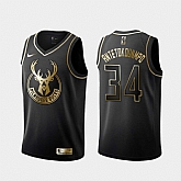 Bucks 34 Giannis Antetokounmpo Black Gold Nike Swingman Jersey Dzhi,baseball caps,new era cap wholesale,wholesale hats